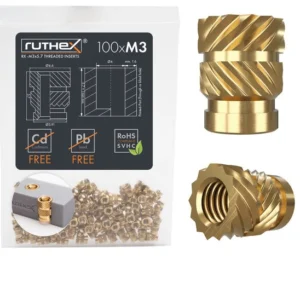 RUTHEX M3 THREADED INSERT – RX-M3X5.7 – 100 PCS