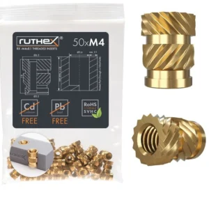 RUTHEX M4 THREADED INSERT – RX-M4X8.1 – 50 PCS