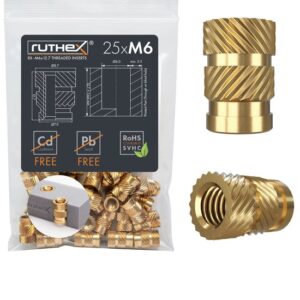 RUTHEX M6 THREADED INSERT – RX-M6X12.7 - 25 PCS